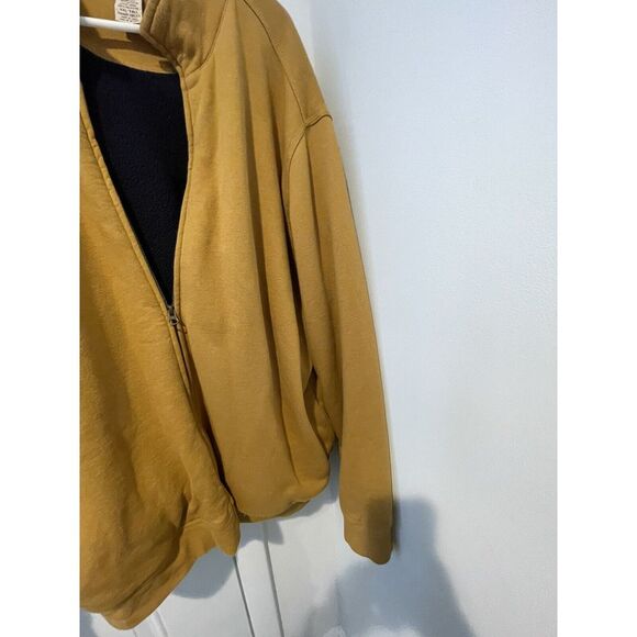 LL Bean Katahdin Iron Works Jacket 2XL Yellow‎ Sherpa Lined Full Zip Hoodie Cozy - Picture 5 of 13